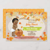 Pompoenjongen doucht rustige  herfst kaart (Voorkant / Achterkant)