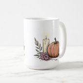 Pompoenkaars met zachte gloed koffiemok (Voorkant rechts)