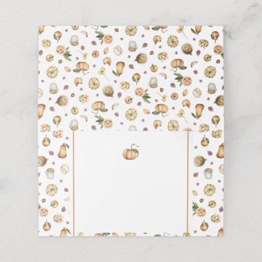 Pompoenkaart Plaatskaartje (Buitenkant ongevouwen)