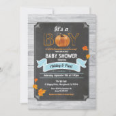 Pompoenkarton, baby shower-rustig houtkarton kaart (Voorkant)