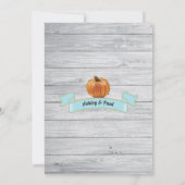 Pompoenkarton, baby shower-rustig houtkarton kaart (Achterkant)