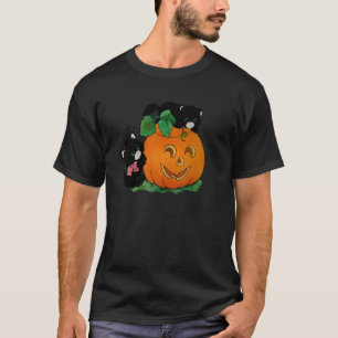 Pompoenkatten Gesneden Jack O Lantern Kat Hallowee T-shirt