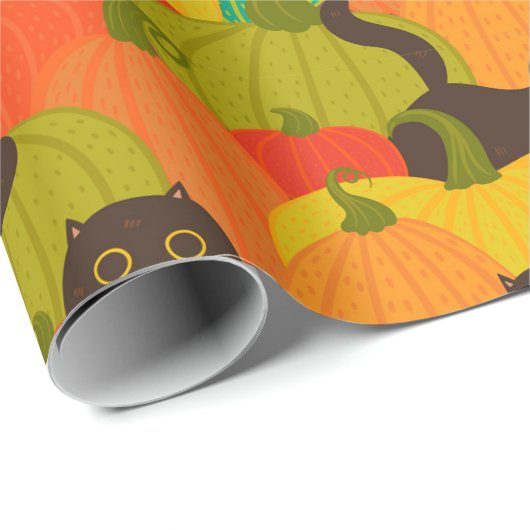 Pompoenkatten — Verpakkingspapier Cadeaupapier (Rol Hoek)