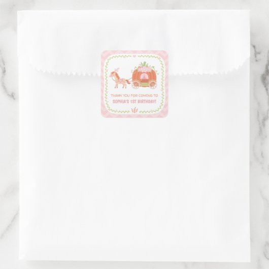 Pompoenkoets Dank u Verjaardagsfeest Stickers (Tas)