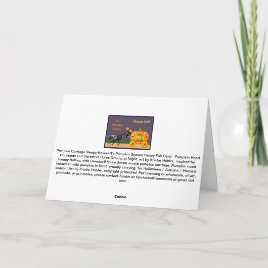 Pompoenkoets Het is Herfst Seizoen Kaart (Achterkant)