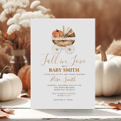 Pompoenkoets Verliefd Op Herfst Baby Shower Kaart