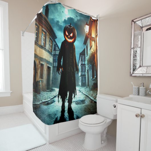 Pompoenkop Douchegordijn (In situ)