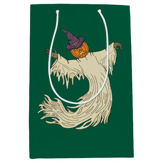 Pompoenkop Geest Halloween Kunst Medium Cadeauzakje (Voorkant)