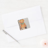 Pompoenkop Jack O Lantern Zwarte Kat Uil Vierkante Sticker (Envelop)