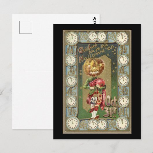 Pompoenkop met Kilt  Briefkaart (Voorkant / Achterkant)