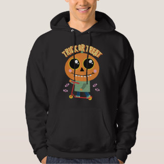 Pompoenkop met scooter-halloween-Kinderen en kinde Hoodie