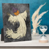 Pompoenkop Spook Halloween Kunst Fotoplaat (Zijkant)