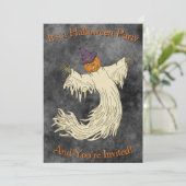 Pompoenkop Spook Halloween Kunst Kaart (Staand voorkant)