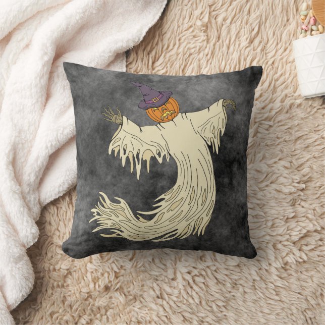 Pompoenkop Spook Halloween Kunst Kussen (Deken)