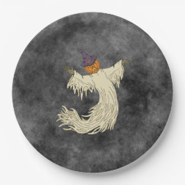 Pompoenkop Spook Halloween Kunst Papieren Bordje