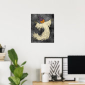 Pompoenkop Spook Halloween Kunst Poster (Thuiskantoor)