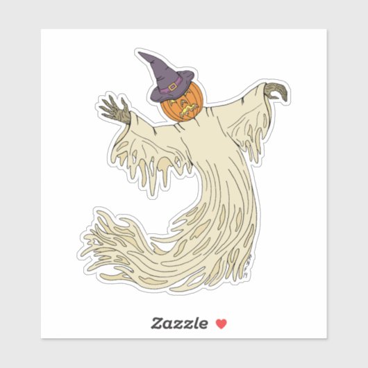 Pompoenkop Spook Halloween Kunst Sticker (Vel)