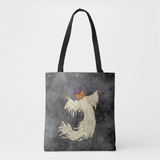 Pompoenkop Spook Halloween Kunst Tote Bag (Voorkant)