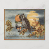 Pompoenkop Uil Volle Maan Boom Pompoen Briefkaart (Voorkant)