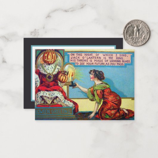  pompoenkop van Halloween Notitiekaartje (Voorkant / Achterkant in situ)
