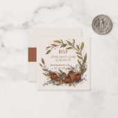 Pompoenkrans Inspirativiteit Bruiloft Herfst RSVP Notitiekaartje (Voorkant / Achterkant in situ)