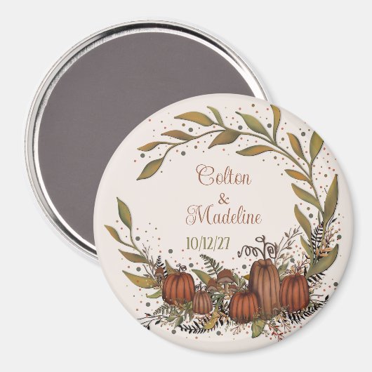 Pompoenkrans Inspirivity Bruiloft Herfst Magneet (Voorkant / Achterkant)