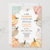 Pompoenkrans neutraal gender herfst baby shower kaart (Voorkant)