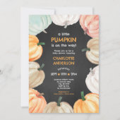 Pompoenkrans neutraal gender herfst baby shower kaart (Voorkant)