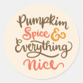 pompoenkruid alles aardig ronde sticker (Voorkant)