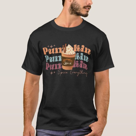Pompoenkruid alles, grappige retro Thanksgiving T-shirt (Voorkant)