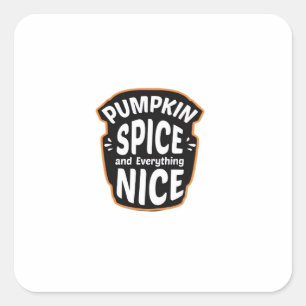 Pompoenkruid en alles mooi Schattige pompoengras Vierkante Sticker