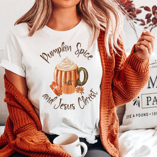 Pompoenkruid en Jesus Christ Christelijk T-shirt