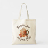 Pompoenkruid en Jesus Christ Christelijke herfst Tote Bag (Achterkant)