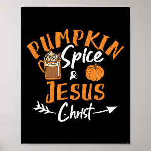Pompoenkruid en Jesus Christ Fun Herfst Christelij Poster