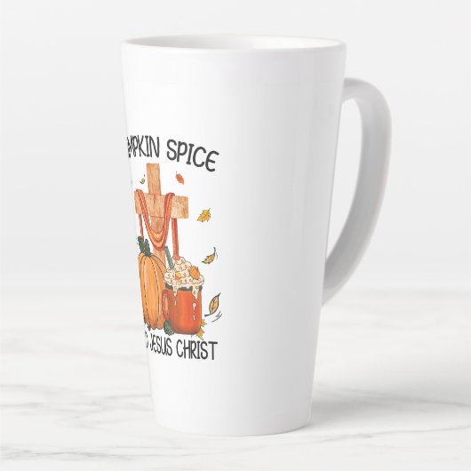 Pompoenkruid en Jezus Christus Latte Mok (Rechterhoek)