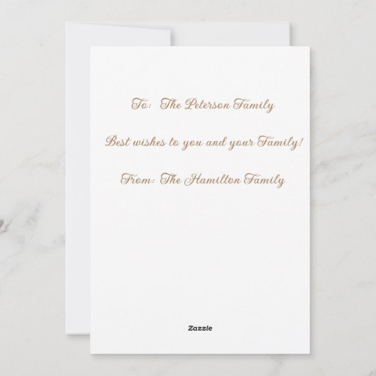 Pompoenkruid en koffie feestdagenkaart (Achterkant)