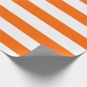 Pompoenkruid en Witte Brede Horizontale Gestreept Cadeaupapier (Hoek)