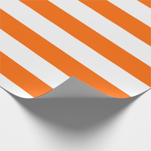 Pompoenkruid en Witte Brede Horizontale Gestreept Cadeaupapier (Hoek)