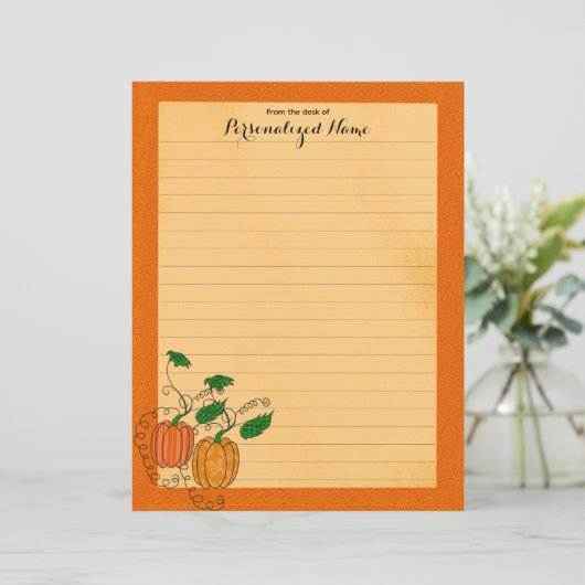 Pompoenkruid - gevoerd papier blad (Staand voorkant)