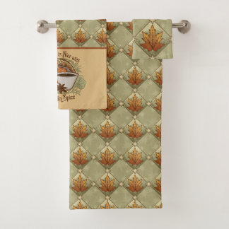 Pompoenkruid is mooi met herfstbladeren patroon bad handdoek
