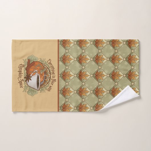 Pompoenkruid is mooi met herfstbladeren patroon bad handdoek (Handdoek)