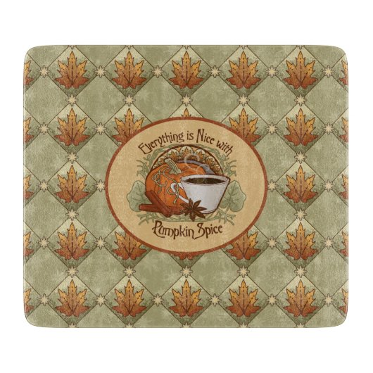 Pompoenkruid is mooi met herfstbladeren patroon snijplank (Voorkant)