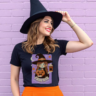 Pompoenkruid maakt deze heks mooie Schattigee past T-shirt