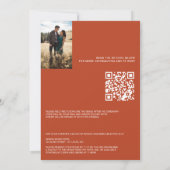 Pompoenkruid met QR-Code en Details Bruiloft Kaart (Achterkant)