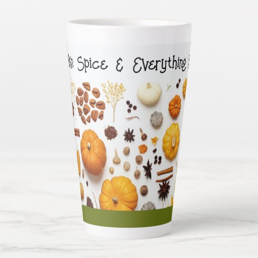 Pompoenkruid Monogram Latte Mok (Voorkant)