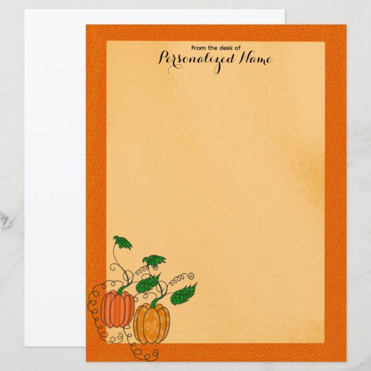 Pompoenkruid - ongevoerde papieren vellen (Voorkant / Achterkant)