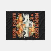 Pompoenkussen en oogstwensen Boerderij Truck Dank Fleece Deken (Voorkant (Horizontaal))