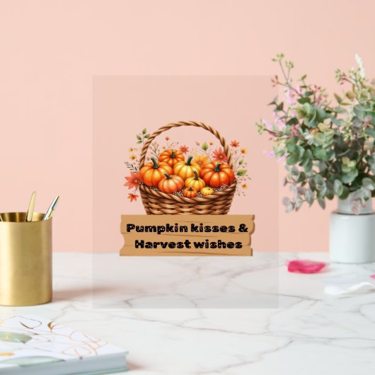 Pompoenkussen & Oogstwensen Herfst Design Oversi Acryl Bord (Huwelijk)