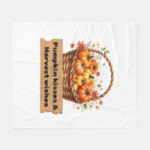 Pompoenkussen & Oogstwensen Herfst Design Oversi Fleece Deken (Voorkant (Horizontaal))