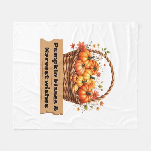 Pompoenkussen & Oogstwensen Herfst Design Oversi Fleece Deken (Voorkant (Horizontaal))